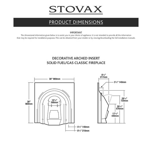 Топка STOVAX Decorative Arched Insert, изображение 3